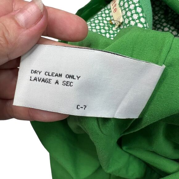 Tullette Retro Geometric Print Lined Pleat Front Mini Skirt Green Small - Picture 7 of 7